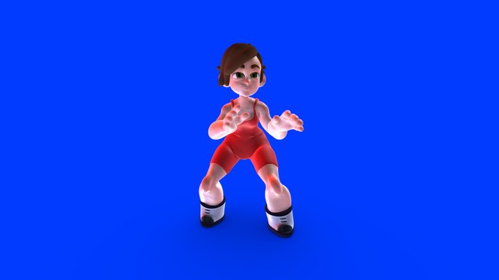 Wrestling Character 3D Model