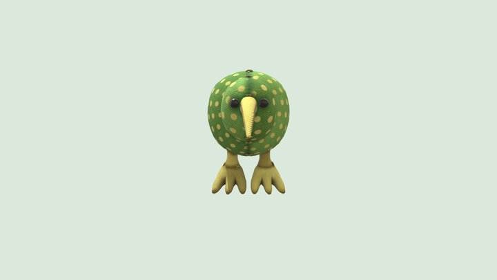 A Child's Imagination: Kiwi soft toy (Green) 3D Model