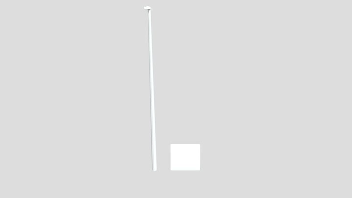 Light Pole And Barricade 3D Model