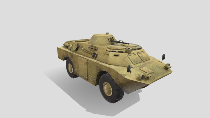 Low Poly Battle Tank 3D Model
