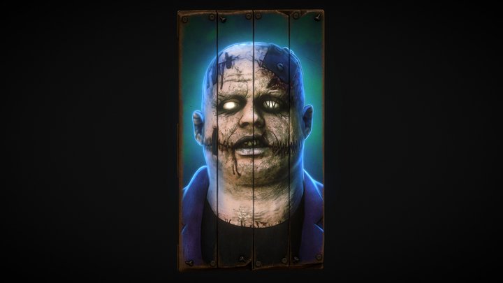 Nightmare Wooden Door 3D Model