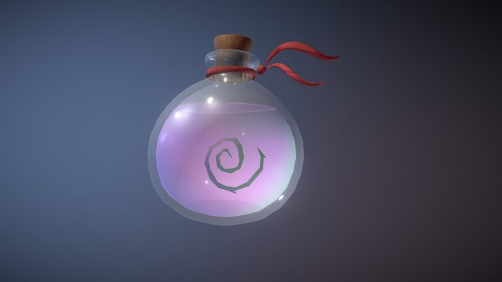 Swirly Potion Bottle 3D Model