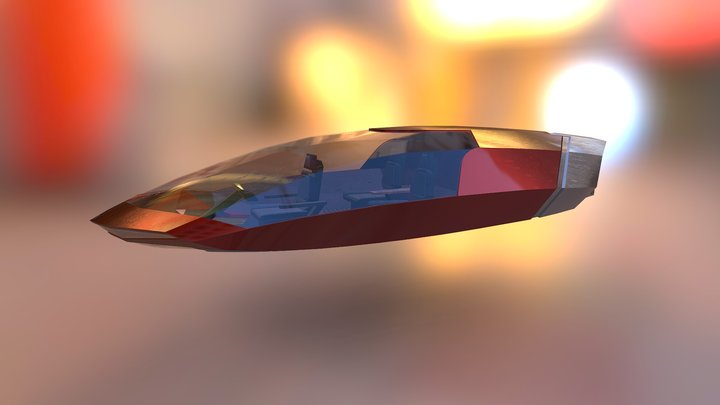 futuristic Flying Car 2 3D Model