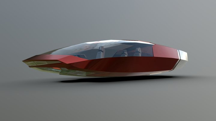 futuristic Flying Car 2 3D Model