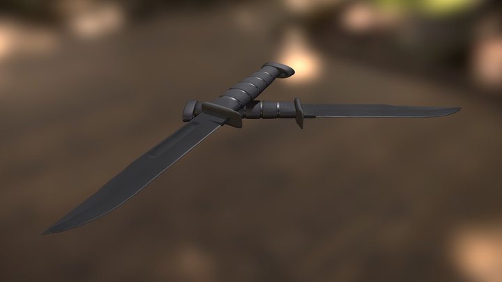 Ka-Bar Combat Knife 3D Model