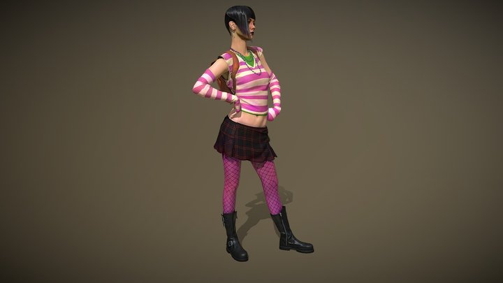 Emo/Punk Chick 3D Model