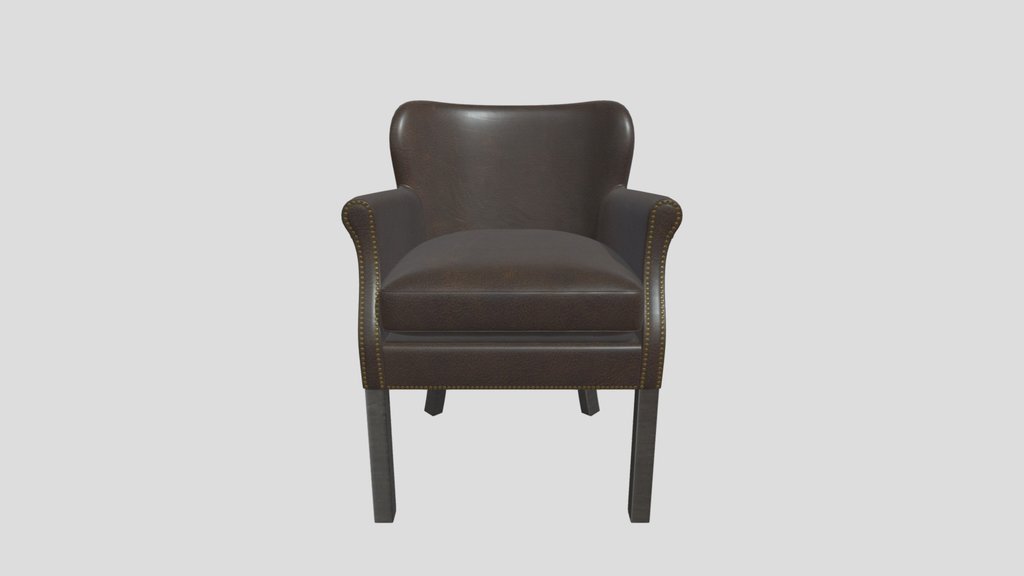 Leather Armchair With Nailhead