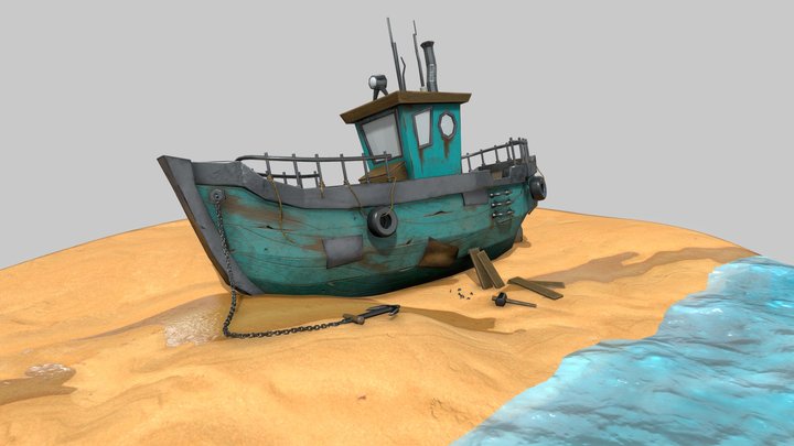 New_boat_diorama 3D Model