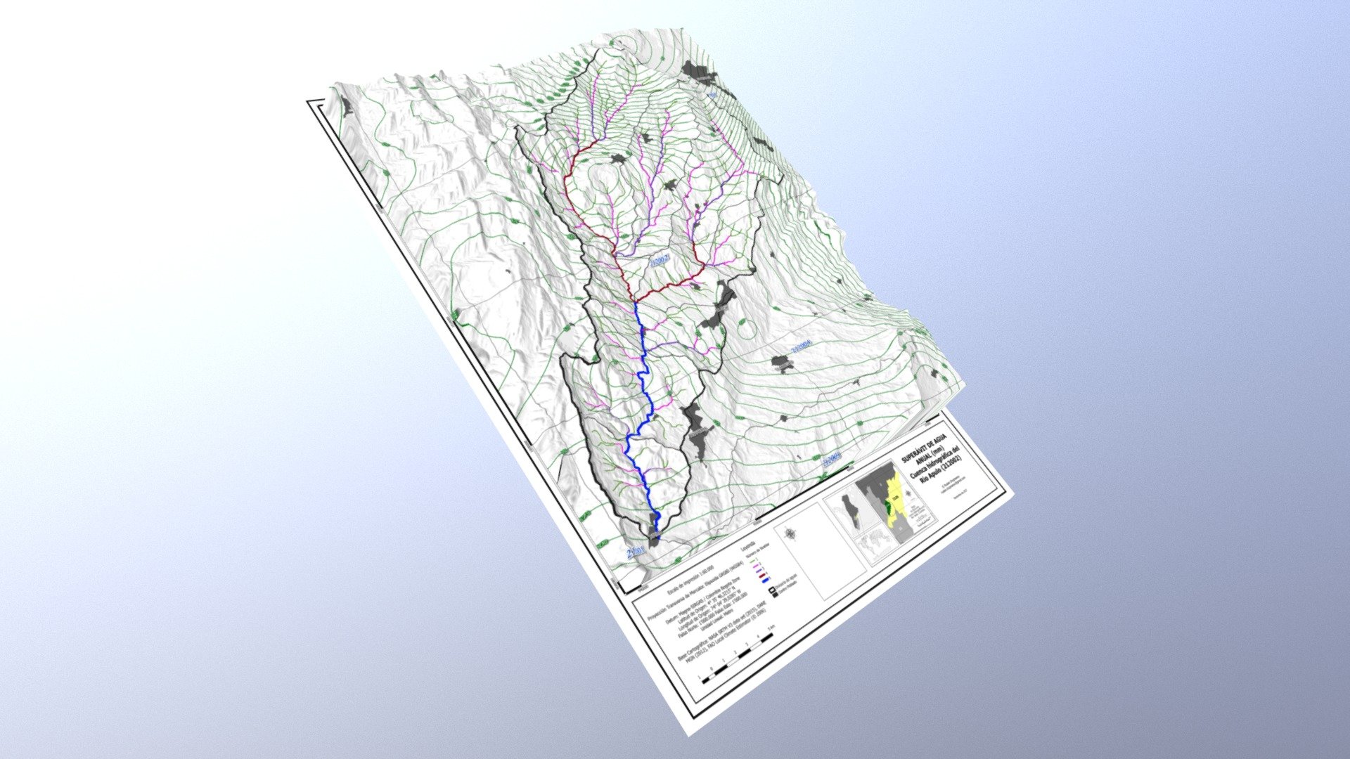 Apulo River Basin - Annual Water Surplus - 3D model by rchujmanov ...