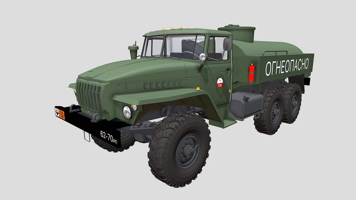Ural ATZ-5-4320 Fuel truck 3D Model