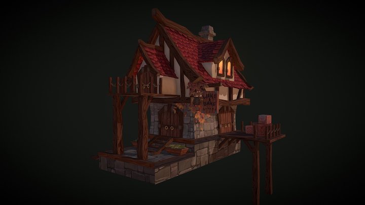 Village House - Bakery 3D Model