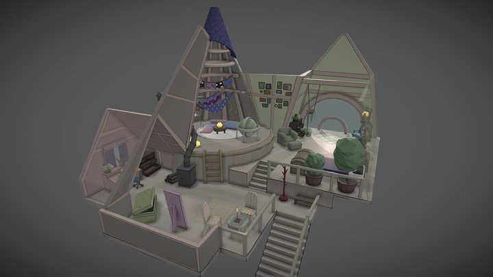 Cosy attic room 3D Model