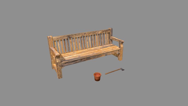 Forest Loner - 3 Simple props 3D Model