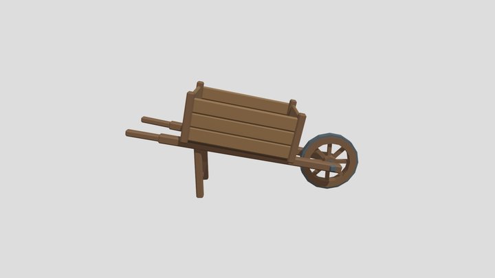Wheelbarrow - Low Poly Medieval, CC0