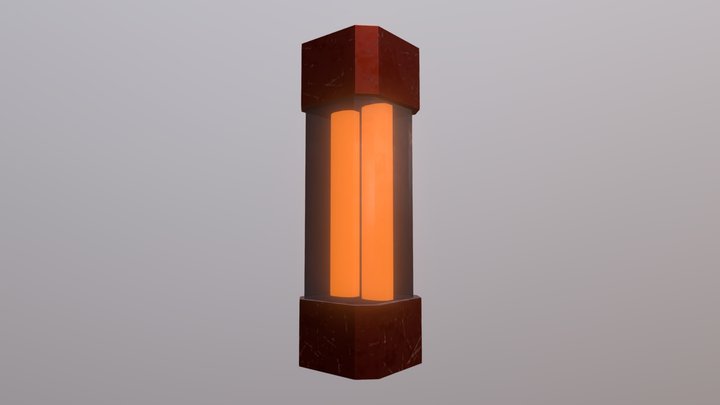 Low Poly Energy Containter 3D Model
