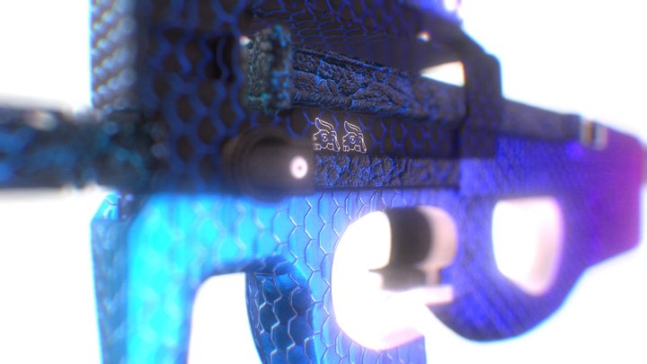 p90 blue skin 3D Model