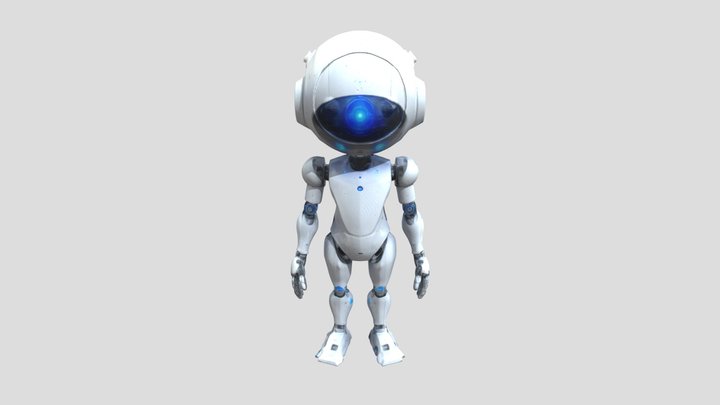 Futuristic robot character 3D Model