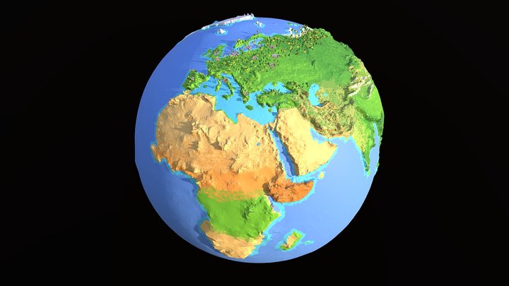 LEO Earth surface (high) 3D Model