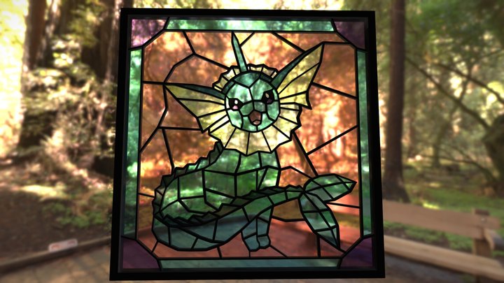 Vaporeon Stained Glass 3D Model