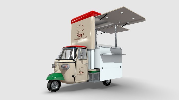 Piaggio Ape V-Curve Food Track 3D Model