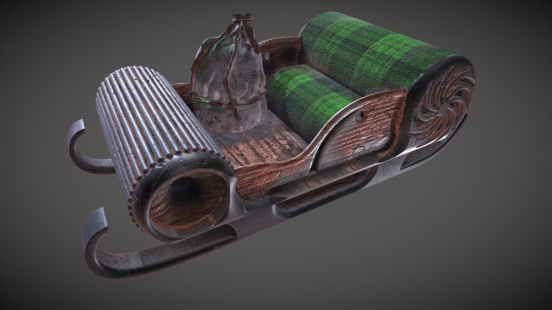 wooden sledge - 3D model by SchmelzPunkt3D [7bd1cc7] - Sketchfab