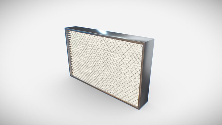 15" x 25" x 4" - 95% D.O.P. HEPA Filter 3D Model