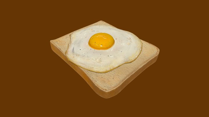 Fried egg sandwich 3D Model
