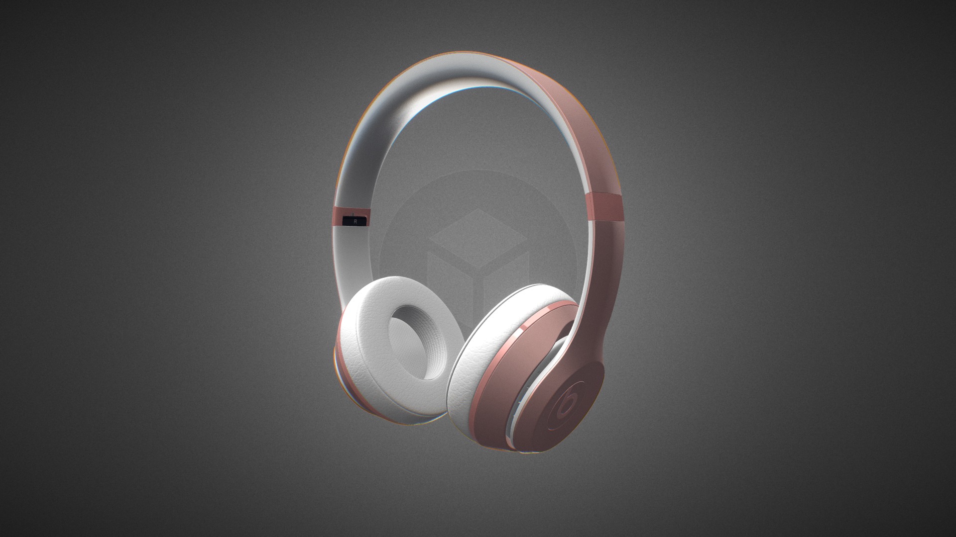 3D model Beats Solo3 Wireless for Element 3D - This is a 3D model of the Beats Solo3 Wireless for Element 3D. The 3D model is about a white headphone with a red and white design.