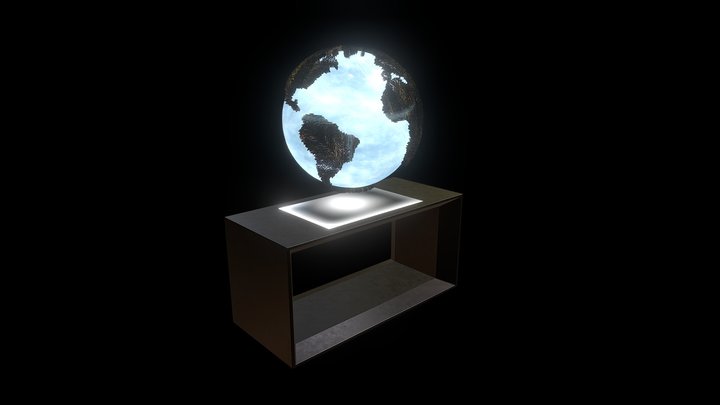 Scifi Holo Earth Table 3D Model