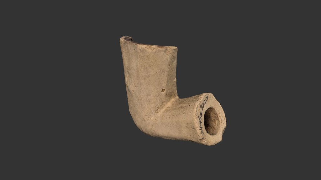 Stub-stemmed Clay Pipe (2445a3227) — Sketchfab embed 3D viewer