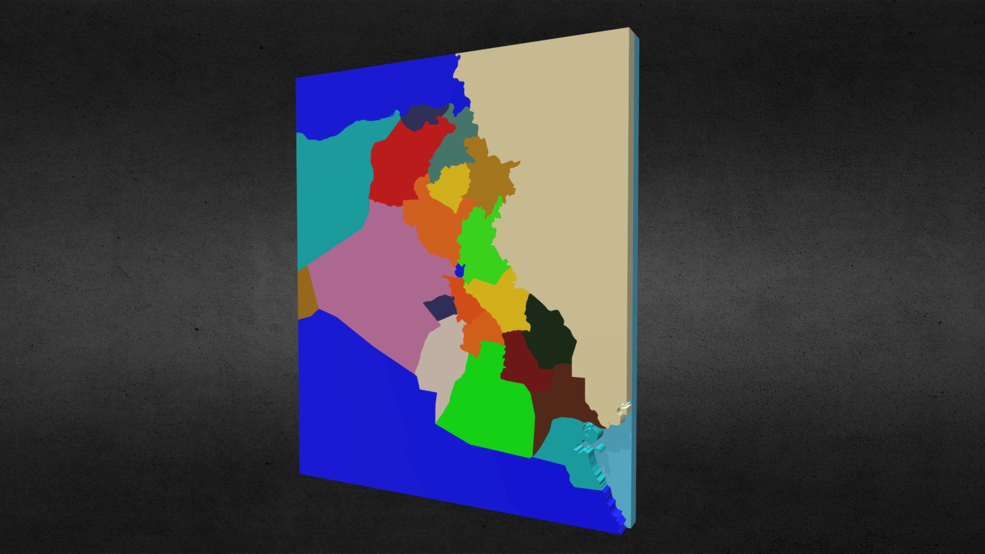3D model Iraq Map - This is a 3D model of the Iraq Map. The 3D model is about a piece of art.