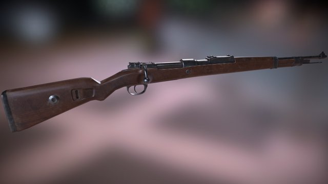 German Gewehr 98 Bolt Action Rifle 3D Model