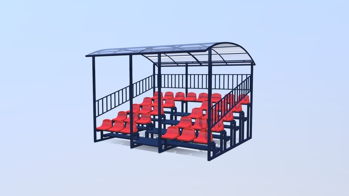 5rows_tribune_roof 3D Model