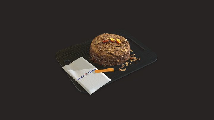Moka - Small Chocolate Cake 3D Model
