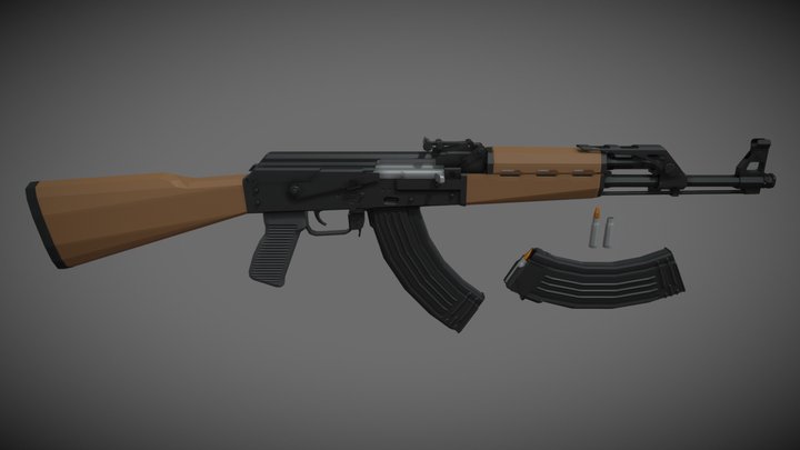 low-poly Zastava M70