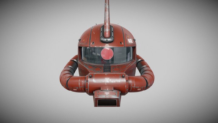Zaku Char's Custom - Head 3D Model