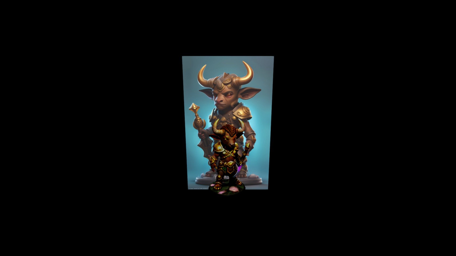 "Cute little warrior with horned helmet and swo - Download Free 3D ...