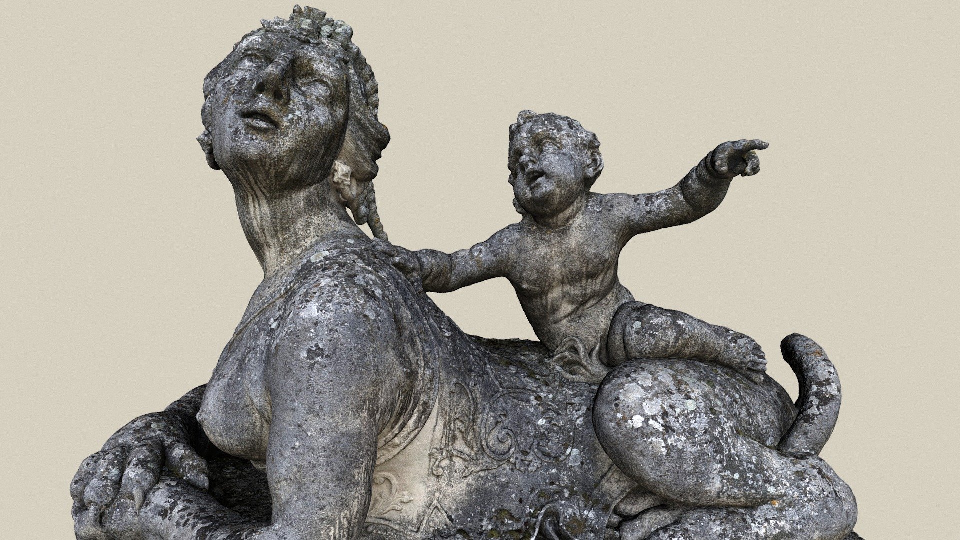 Sphinx mit Putto — Sketchfab embed 3D viewer
