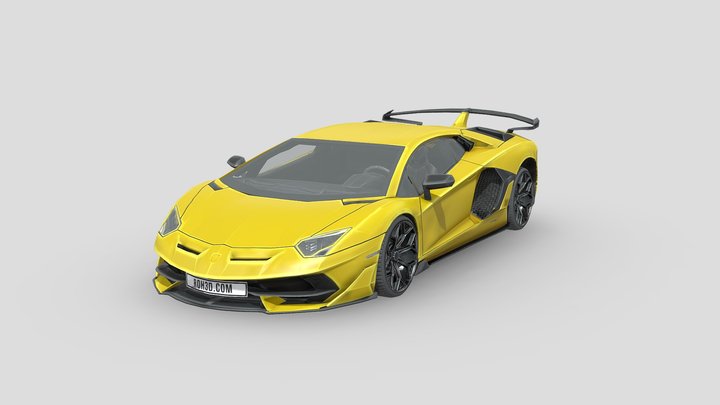 Low Poly Car - Lamborghini Aventador SVJ 2019 3D Model