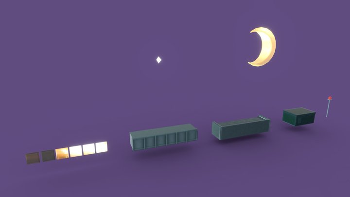 Modular Night City Assets 3D Model