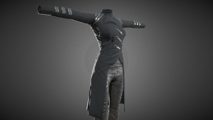 Female Post Apocalyptic Outfit 3D Model