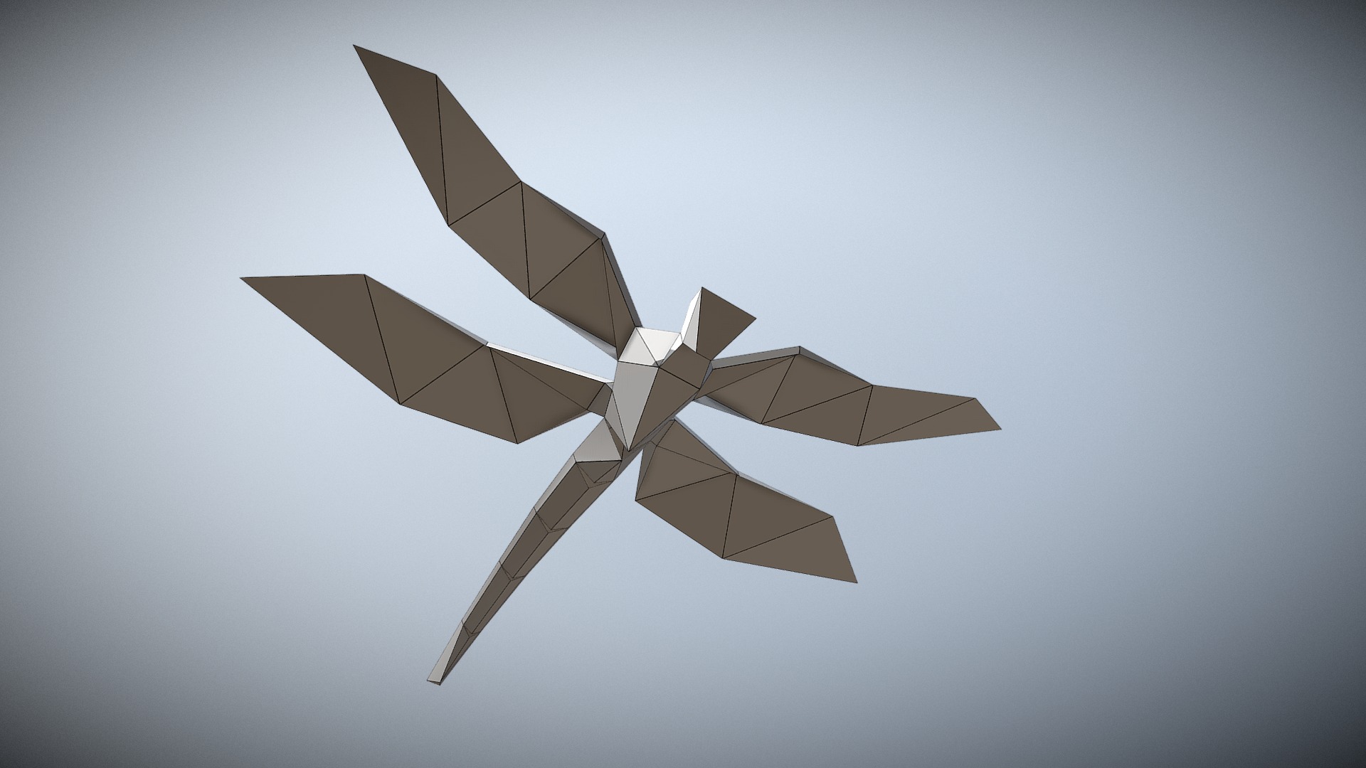 3D model Dragonfly - This is a 3D model of the Dragonfly. The 3D model is about a paper airplane made of paper.