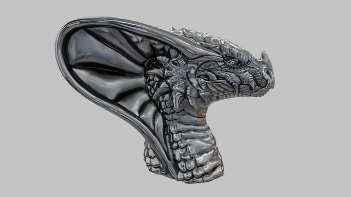Metal Dragon Head 3D Model