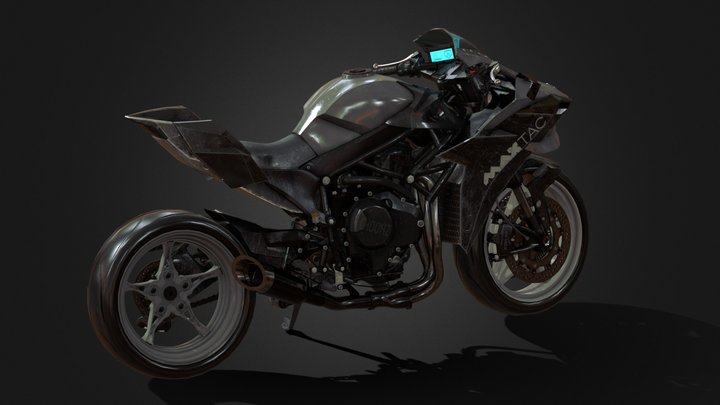 Cyberpunk kawasaki ninja 3D Model