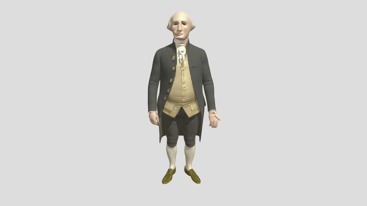 Colonial-era man in formal attire 3D Model