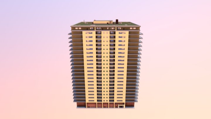 Luxury Apartment Skyscraper 3D Model