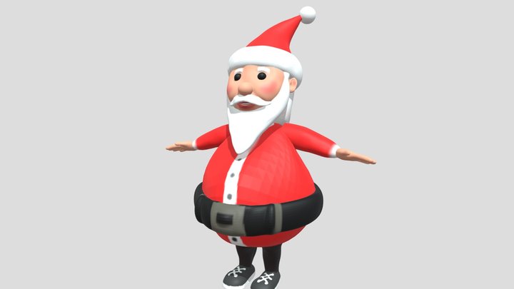Santa clause cartoon 3d model 3D Model
