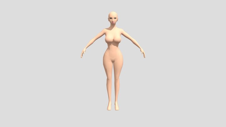 Lowpoly Sexy Female Base 3D Model