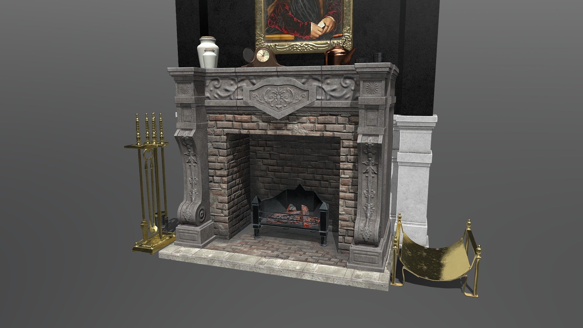 Fireplace Set - Buy Royalty Free 3D model by Jayson Stauffer ...