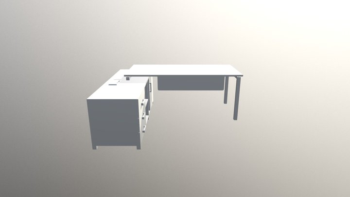 10- Executive Desk Type7-3D View-{3D} 3D Model